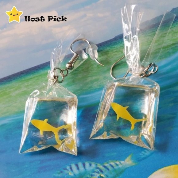 Jewelry - Yellow Goldfish Bag Earrings